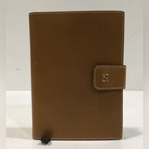 Fendi Leather Planner Notebook with Snap Closure